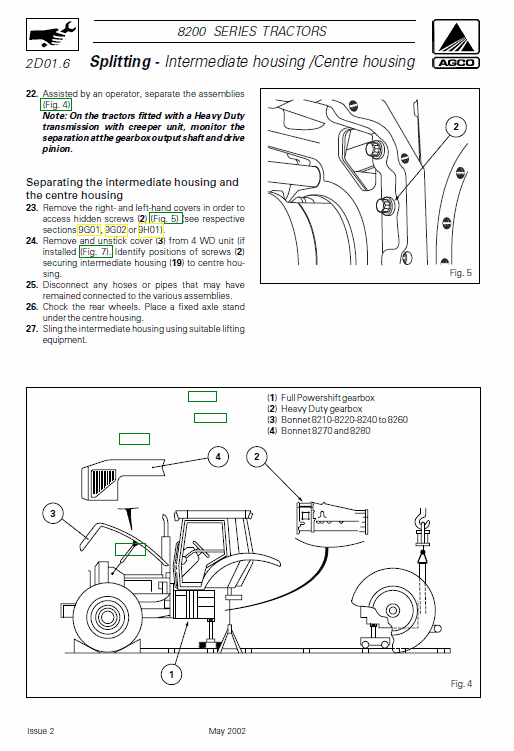 Massey Ferguson 8210, 8220, 8240, 8250 Tractor Service Manual