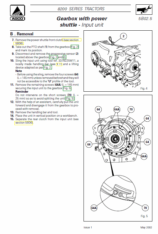 Massey Ferguson 8260, 8270, 8280 Tractor Service Manual