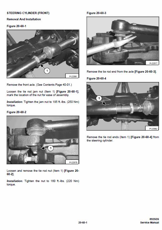 Massey Ferguson Mf 8925, 8926 Telescopic Handlers Service Manual