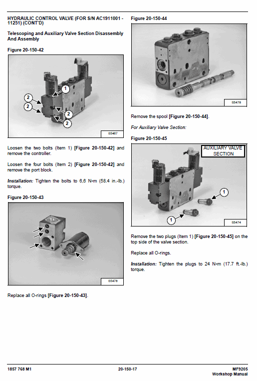 Massey Ferguson Mf 9205 Telescopic Handler Service Manual