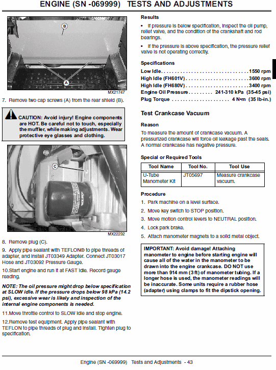 John Deere 647a, 657a, 667a Quicktrak Technical Service Manual