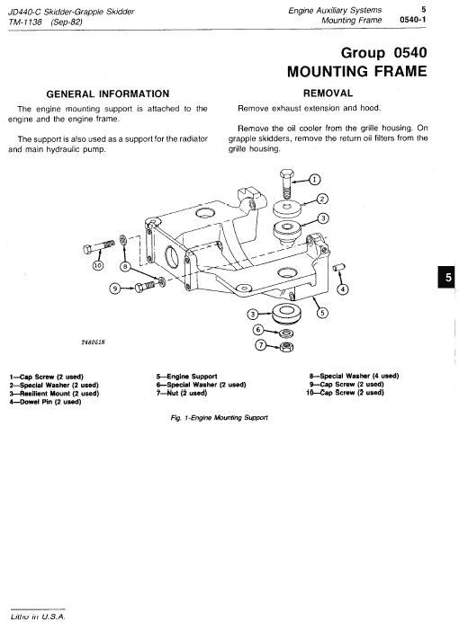 John Deere 440c Skidder Service Manual Tm-1138