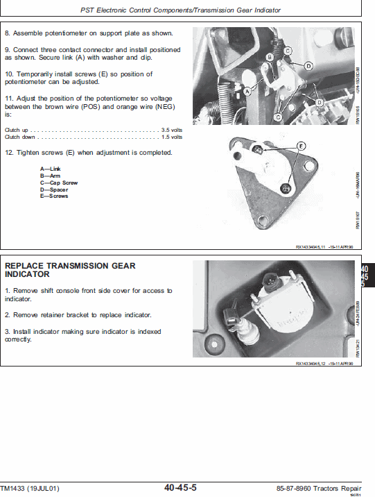 John Deere 8560, 8760, 8960 Tractor Service Manual Tm-1433