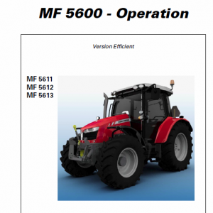 Massey Ferguson 5611, 5612, 5613 Tractors Operating And Maintenance Manual