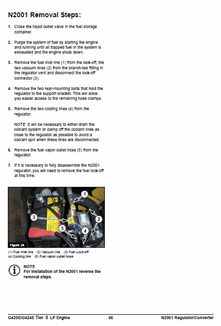 Doosan Daewoo G420e, G424e Tier 2 Lp Engine Forklift Service Manual