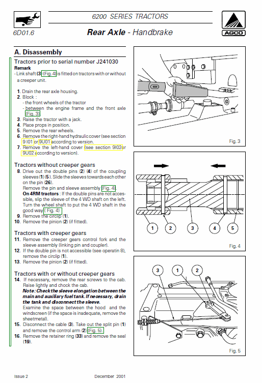 Massey Ferguson 6235, 6245, 6255, 6260 Tractor Service Manual