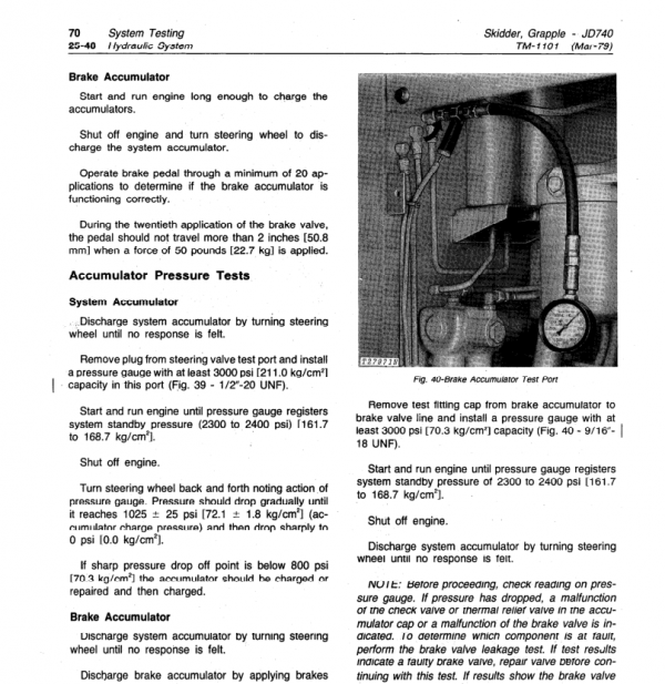 John Deere 740 Skidder Service Manual Tm-1059 & Tm-1101