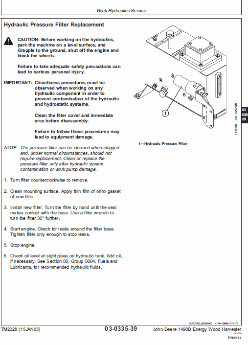 John Deere 1490d Harvester Service Manual Tm-2238