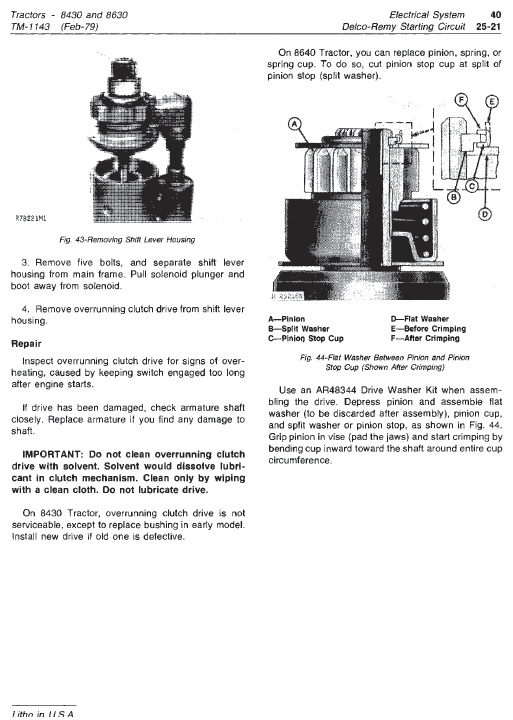 John Deere 8430, 8630 Tractor Service Manual Tm-1143