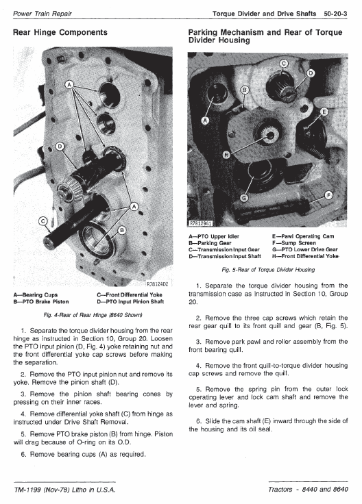 John Deere 8440, 8460 Tractor Service Manual Tm-1199