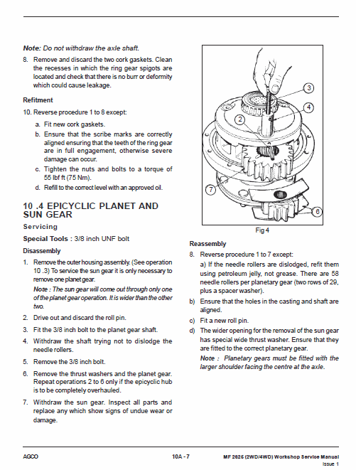 Massey Ferguson 2625 Tractors Service Workshop Manual