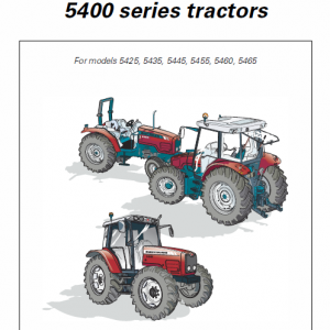 Massey Ferguson 5425, 5435, 5445, 5460, 5465, 5470, 5475, 5480 Tractors Workshop Manual