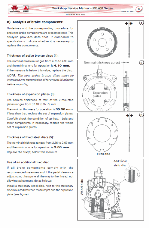 Massey Ferguson Mf 445, 460, 465, 475 Tractor Service Manual