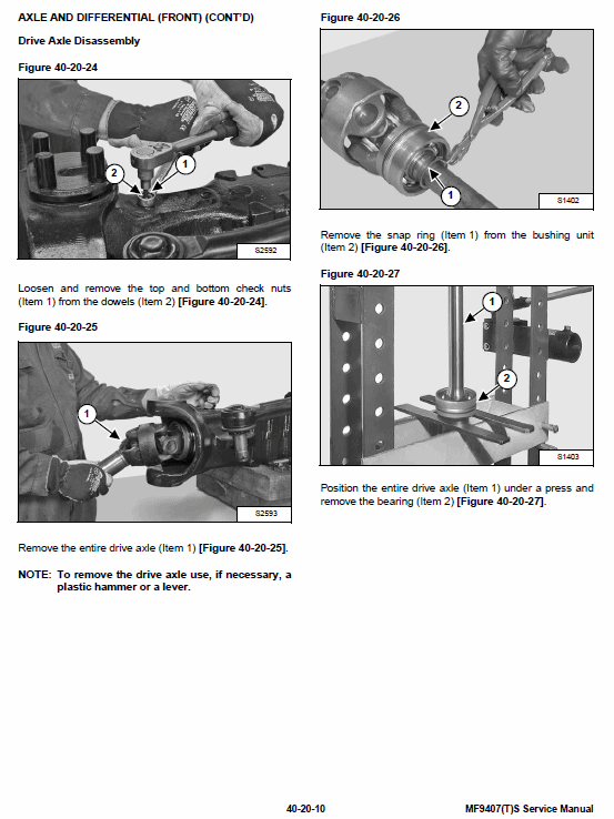 Massey Ferguson Mf 9407ts, 9407s Telescopic Handler Service Manual