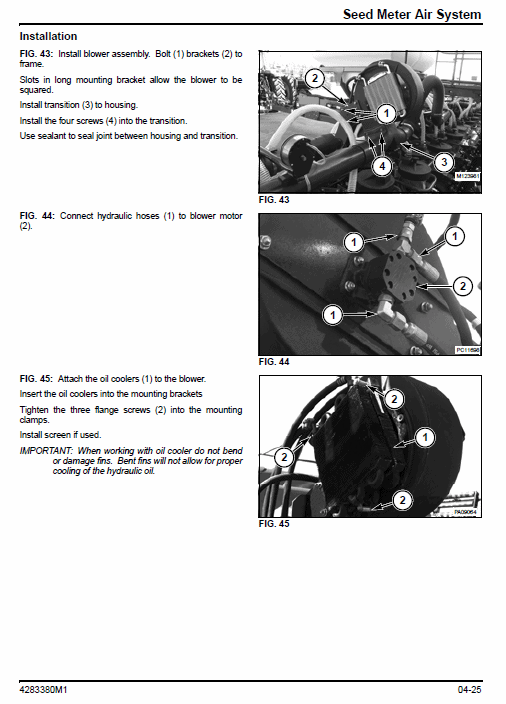 Massey Ferguson 8816, 8824 Planter Service Manual