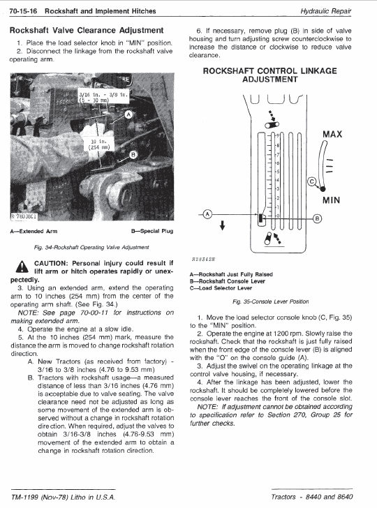 John Deere 8440, 8460 Tractor Service Manual Tm-1199