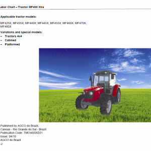 Massey Ferguson 460x, 470x, 480x Tractor Service Manual