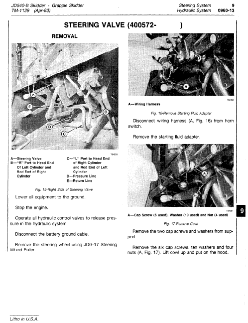 John Deere 540b Skidder Service Manual Tm-1139