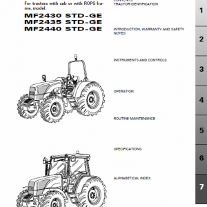 Massey Ferguson 2430, 2435, 2440 Tractor Service Manual