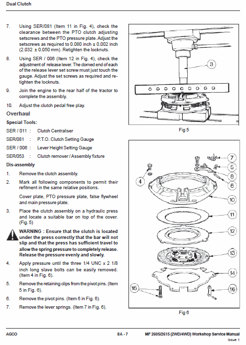 Massey Ferguson 2605, 2615 Tractor Service Manual