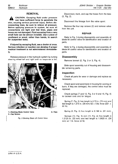 John Deere 640 Skidder Service Manual Tm-1124