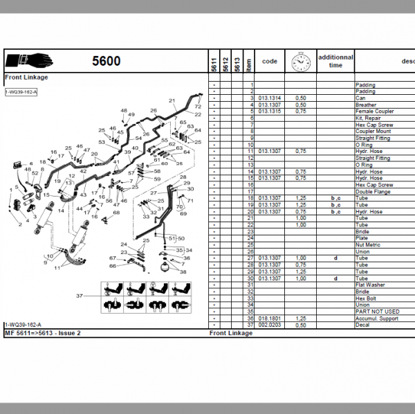 Massey Ferguson 5611, 5612, 5613 Tractors Operating And Maintenance Manual