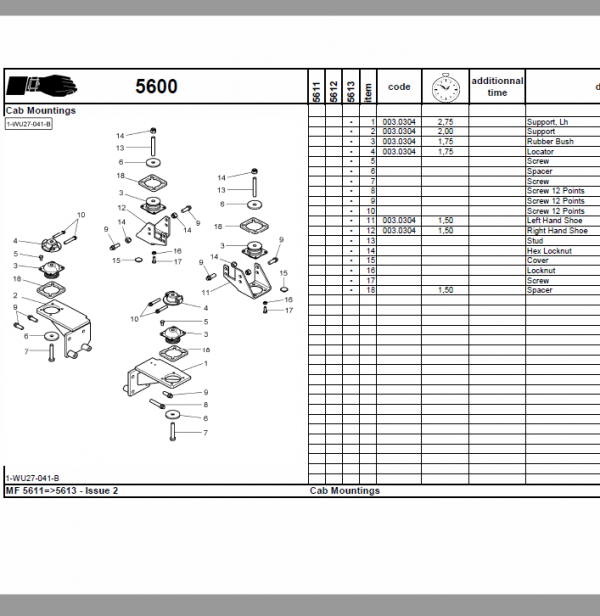 Massey Ferguson 5611, 5612, 5613 Tractors Operating And Maintenance Manual