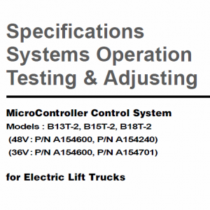 Doosan Daewoo B15t-5, B18t-5, B20t-5, B16x-5, B18x-5, B20x-5 Forklift Service Manual