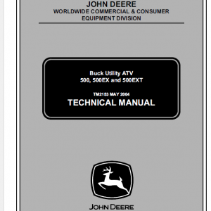 John Deere Atv 500, Atv 500ex, Atv 500ext Buck Utility Service Manual