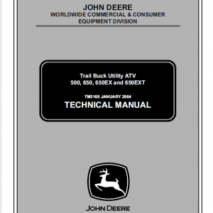 John Deere Atv 500, Atv 650, Atv 650ex, Atv 650ext Trail Buck Utility Manual