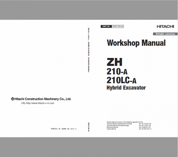 Hitachi Zh210-a And Zh210lc-a Excavator Service Manual