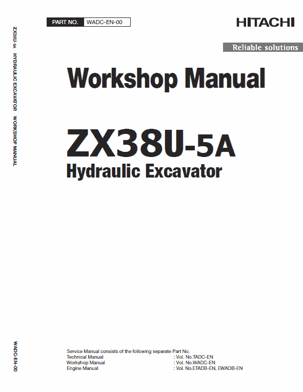 Hitachi Zx38u-5a  Excavator Service Manual