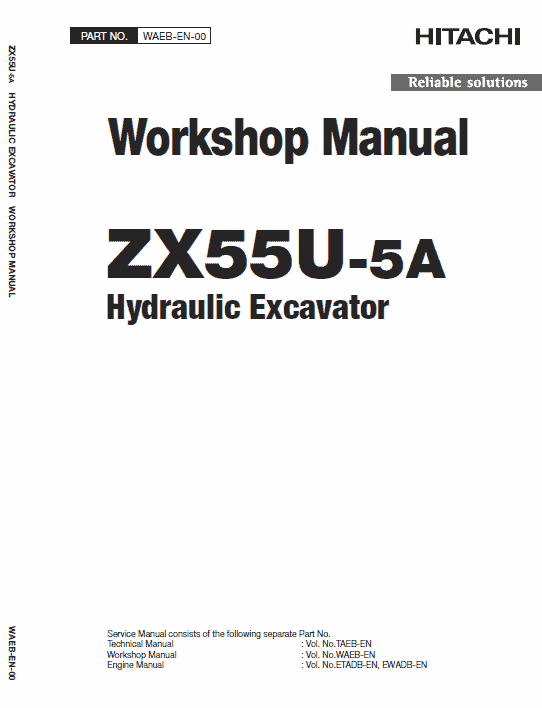 Hitachi Zx55u-5a And Zx55u-5b Excavator Service Manual