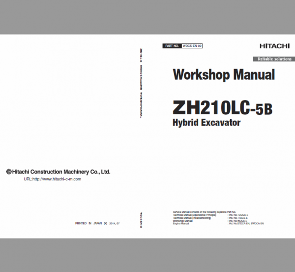 Hitachi Zh210lc-5b Excavator Service Manual