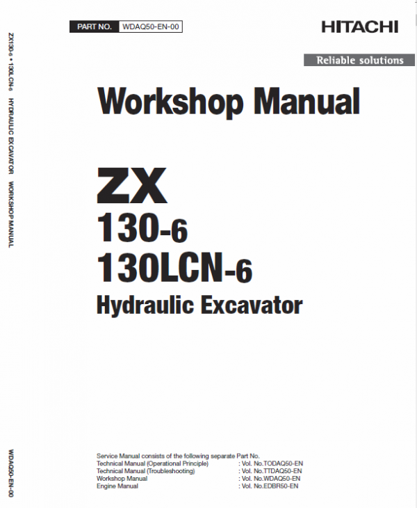 Hitachi Zx130-6 And Zx130lcn-6 Excavator Service Manual