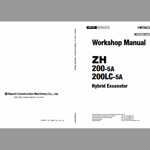 Hitachi Zh200-5a And Zh200lc-5a Excavator Service Manual