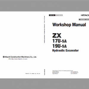 Hitachi Zx17u-5a And Zx19u-5a Excavator Service Manual