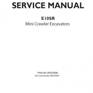 New Holland E10sr Mini Excavator Service Manual