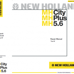 New Holland Mh5.6, Mh City And Mh Plus Excavator Manual