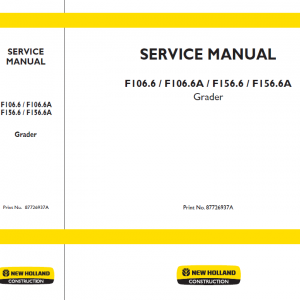 New Holland F106.6 Tier 3 And F156.6 Tier 3 Service Manual