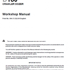 New Holland D180 Bulldozer Dozer Service Manual