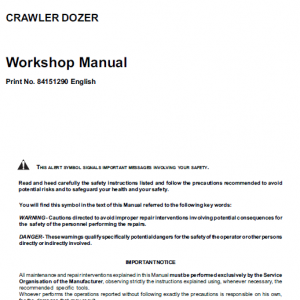 New Holland D180 Tier 2 & Tier 3 Crawler Dozer Service Manual