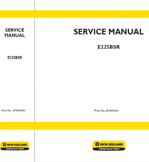 New Holland E225bsr Excavator Service Manual