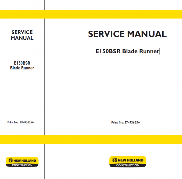 New Holland E150bsr Blade Runner Excavator Service Manual