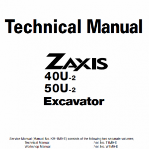 Hitachi Zx40u-2 And Zx50u-2 Excavator Service Manual