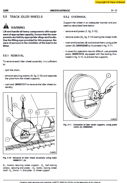 New Holland D255 Bulldozer Dozer Service Manual