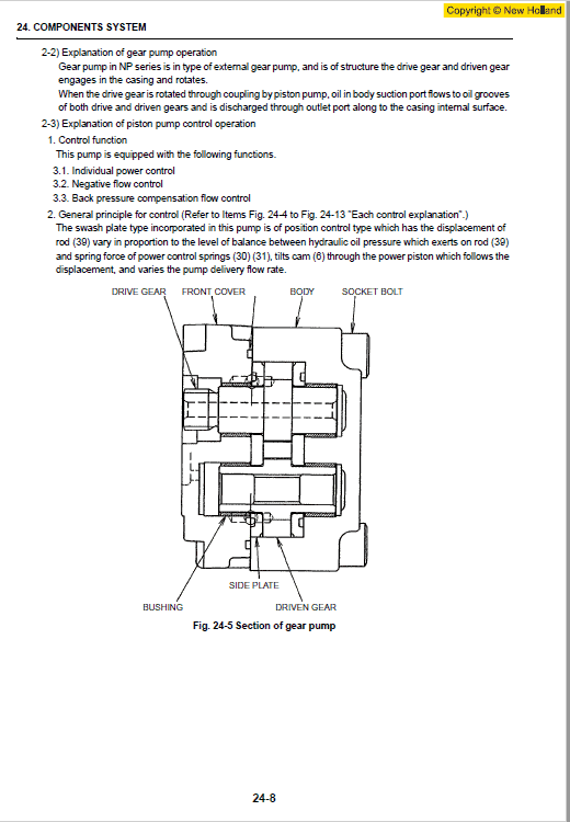 New Holland E70bsr Midi Excavator Service Manual