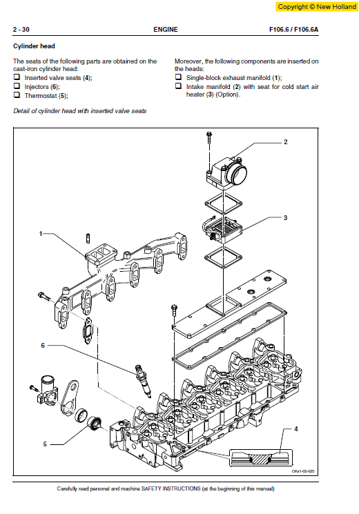 New Holland F106.6 And F106.6a Grader Service Manual