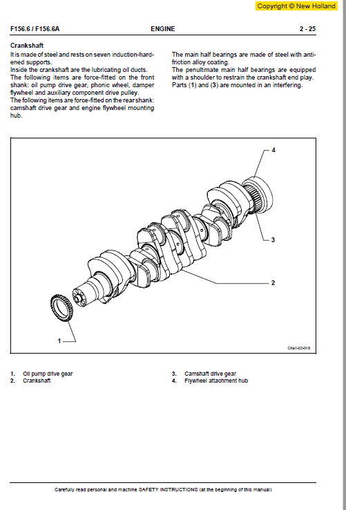 New Holland F156.6 And F156.6a Grader Service Manual