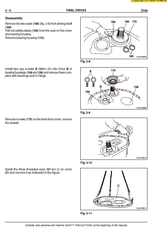 New Holland D150 Bulldozer Dozer Service Manual